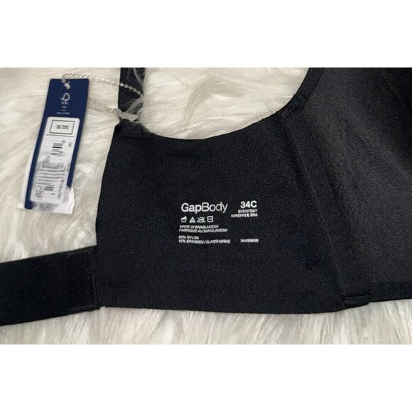 Gap Body Everyday Wire Free Bra Lightly Lined Womens 34C Black New Nwt - Picture 6 of 6